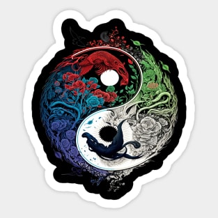 Yin Yang Floral Sticker